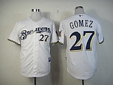 Milwaukee Brewers #27 Gomez White Stitched MLB Jersey,baseball caps,new era cap wholesale,wholesale hats